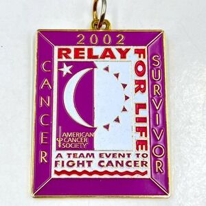 2002 Relay For Life Cancer Survivor Pendant American Cancer Society Gold Tone...